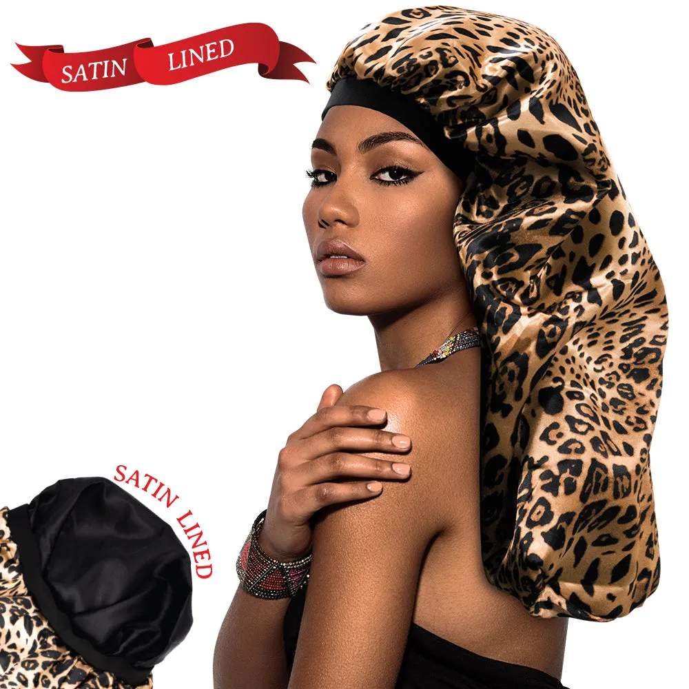 X-TRA LONG SILKY DESIGNED BONNET CAP (DOUBLE LAYER) - 1DZ (12PCS)