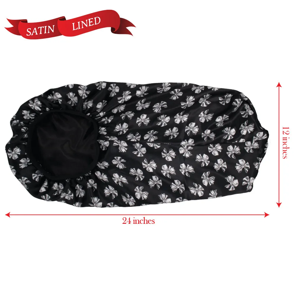 X-TRA LONG SILKY DESIGNED BONNET CAP (DOUBLE LAYER) - 1DZ (12PCS)