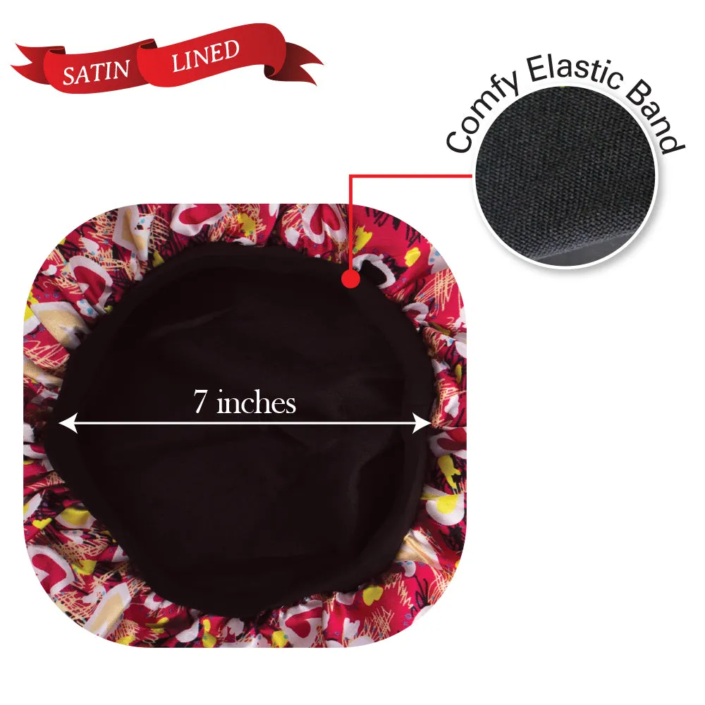 X-TRA LONG SILKY DESIGNED BONNET CAP (DOUBLE LAYER) - 1DZ (12PCS)