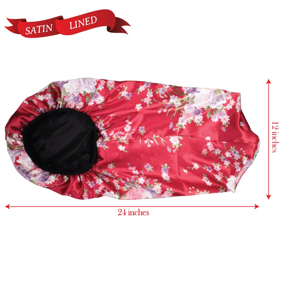 X-TRA LONG SILKY DESIGNED BONNET CAP (DOUBLE LAYER) - 1DZ (12PCS)