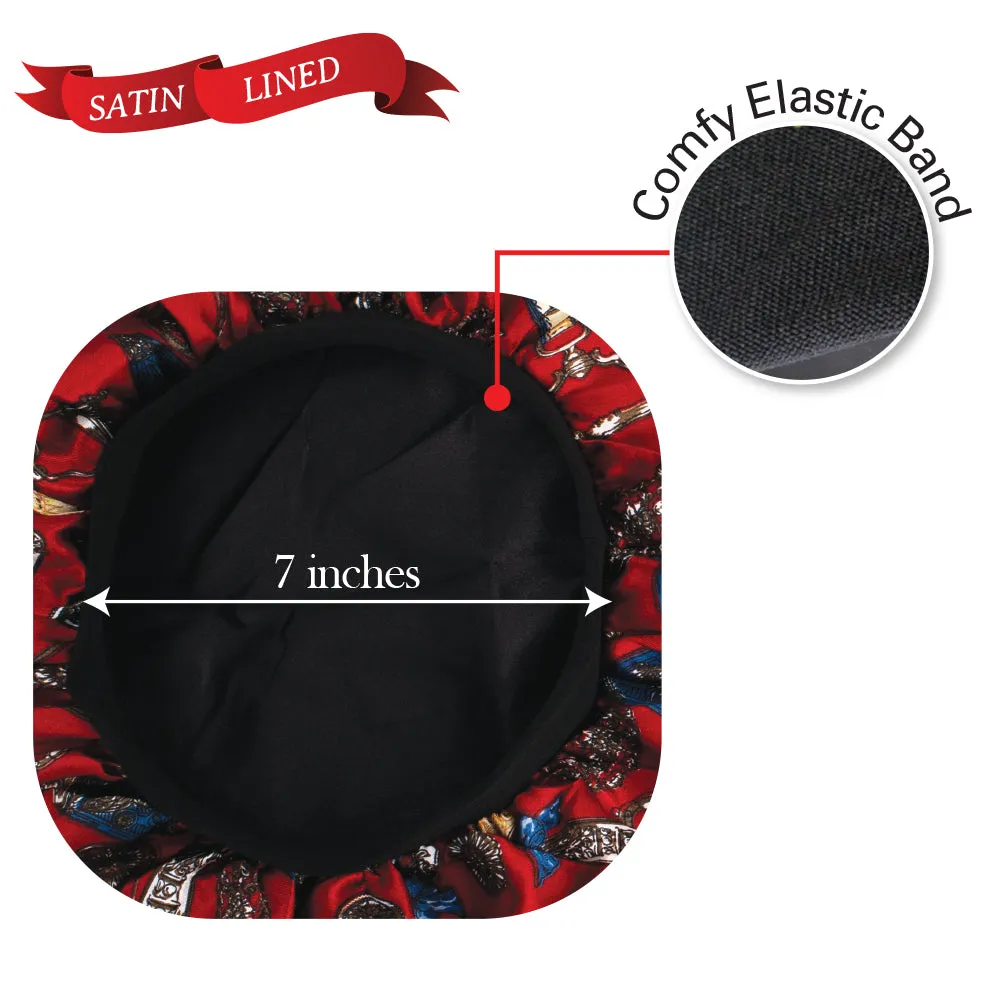 X-TRA LONG SILKY DESIGNED BONNET CAP (DOUBLE LAYER) - 1DZ (12PCS)
