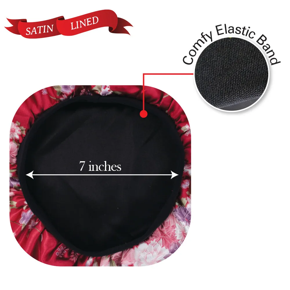 X-TRA LONG SILKY DESIGNED BONNET CAP (DOUBLE LAYER) - 1DZ (12PCS)