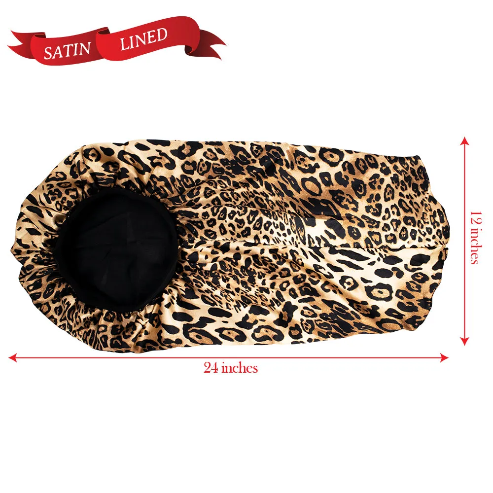 X-TRA LONG SILKY DESIGNED BONNET CAP (DOUBLE LAYER) - 1DZ (12PCS)