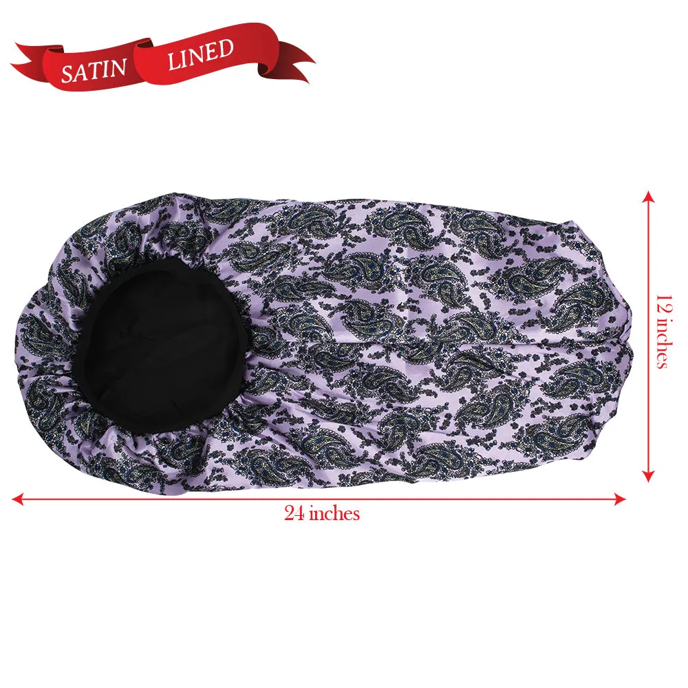 X-TRA LONG SILKY DESIGNED BONNET CAP (DOUBLE LAYER) - 1DZ (12PCS)