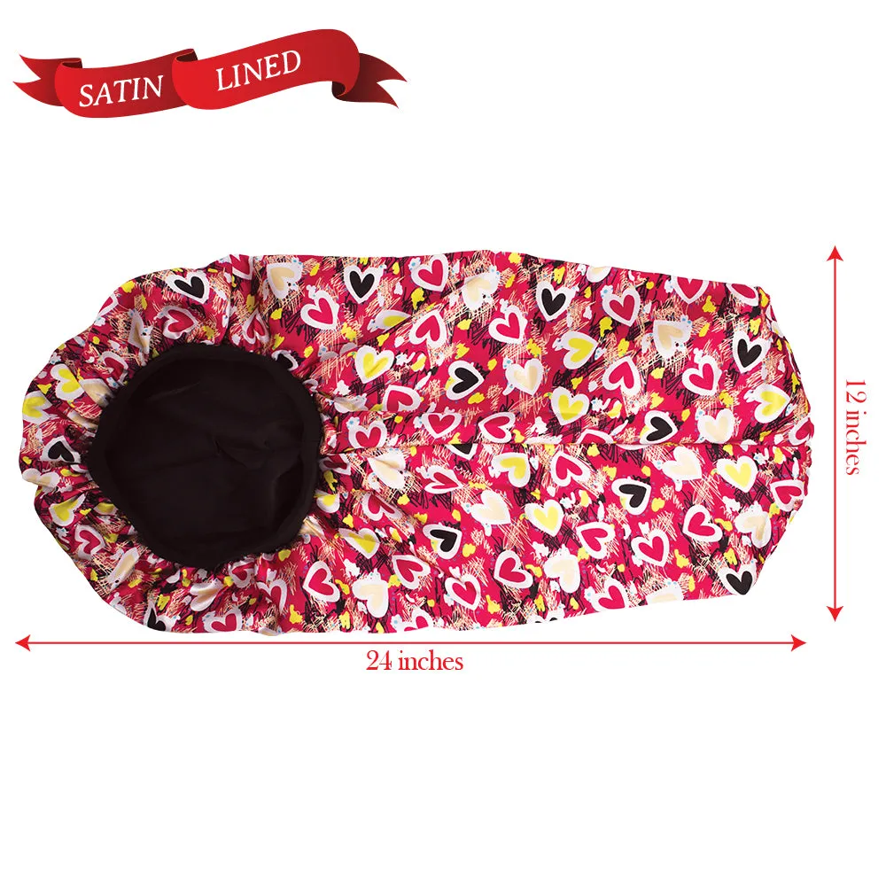 X-TRA LONG SILKY DESIGNED BONNET CAP (DOUBLE LAYER) - 1DZ (12PCS)