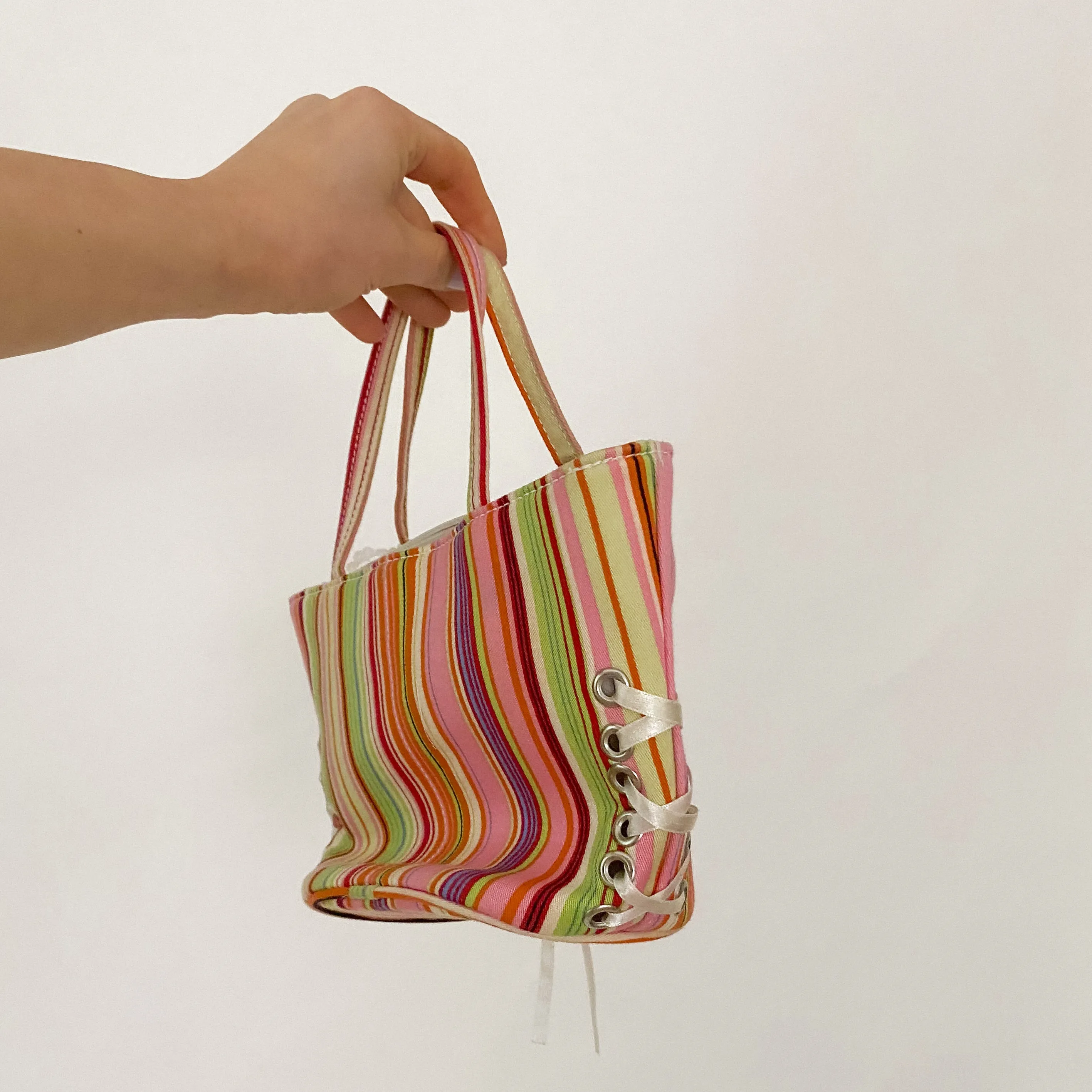 y2k striped bustier handbag